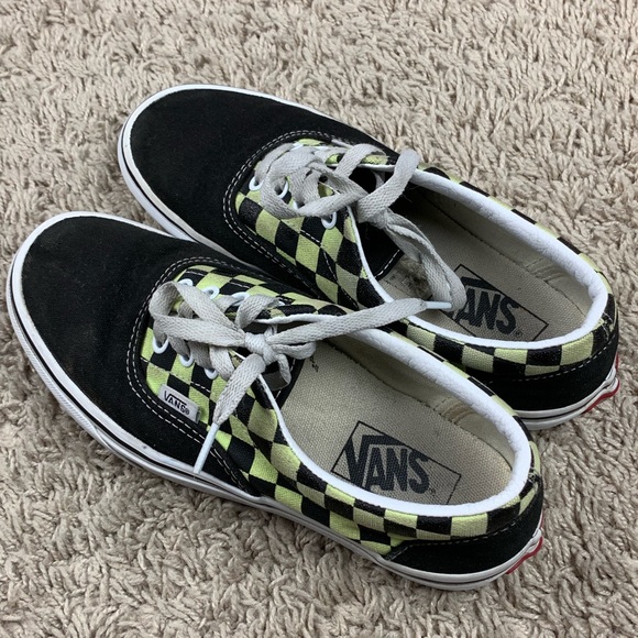 yellow black checkered vans
